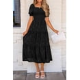 thumbnail image 3 of Vestido midi PRETTYGARDEN para mujer 2025, estampado floral, negro, XXL, 3 of 7