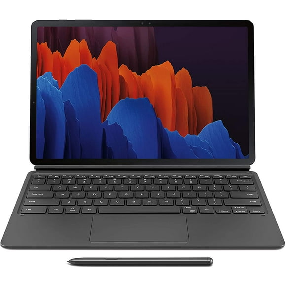 Samsung EF-DT970 - Keyboard and folio case (book cover) - with touchpad - POGO pin - black - for Galaxy Tab S7+