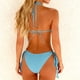 thumbnail image 4 of Tankini para mujer, traje de baño de dos piezas con tirantes de color liso, informal, de playa, a la moda, para mujer, tankini, de dos piezas, para mujer, trajes de baño para mujer, tankini para mujer, 4 of 4