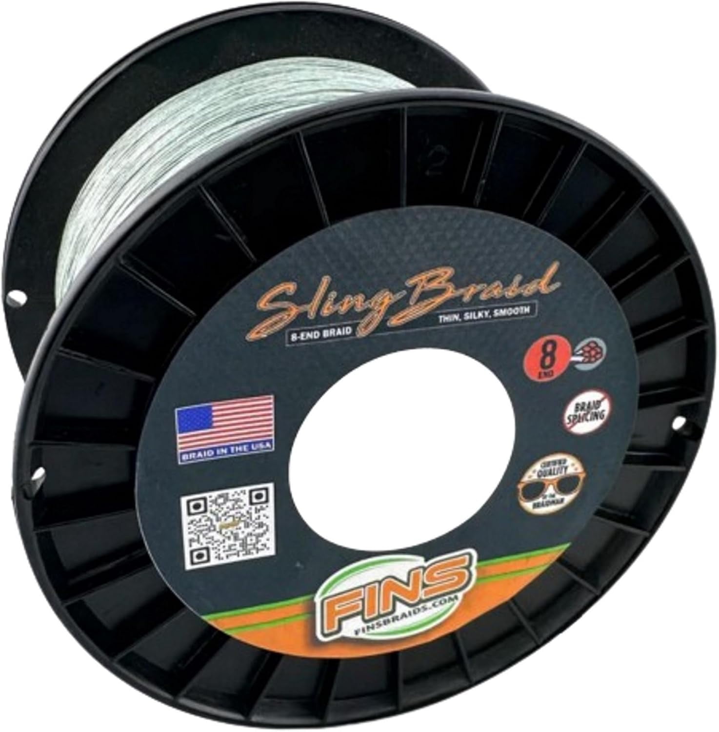 FINS Braids Sling Super Smooth 20% Stronger 8-End Braided Fishing Line, Green 20 lb 4000 Yds