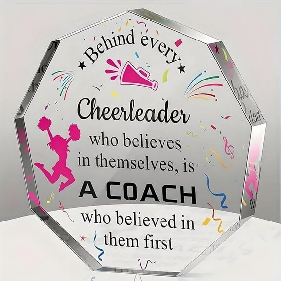 Coach Gift for Women Acrylic Sign Cheerleading Coach Appreciation Gift Office Desk Decor Thank You Presents for Birthday Graduation End of Season Senior Night Retirement