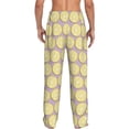 thumbnail image 3 of Uemuo Yellow Lemon Slices Pattern Men's Wide Leg Palazzo Lounge Pants with Pockets Light Weight Loose Comfy Casual Pajama Pants-, 3 of 9