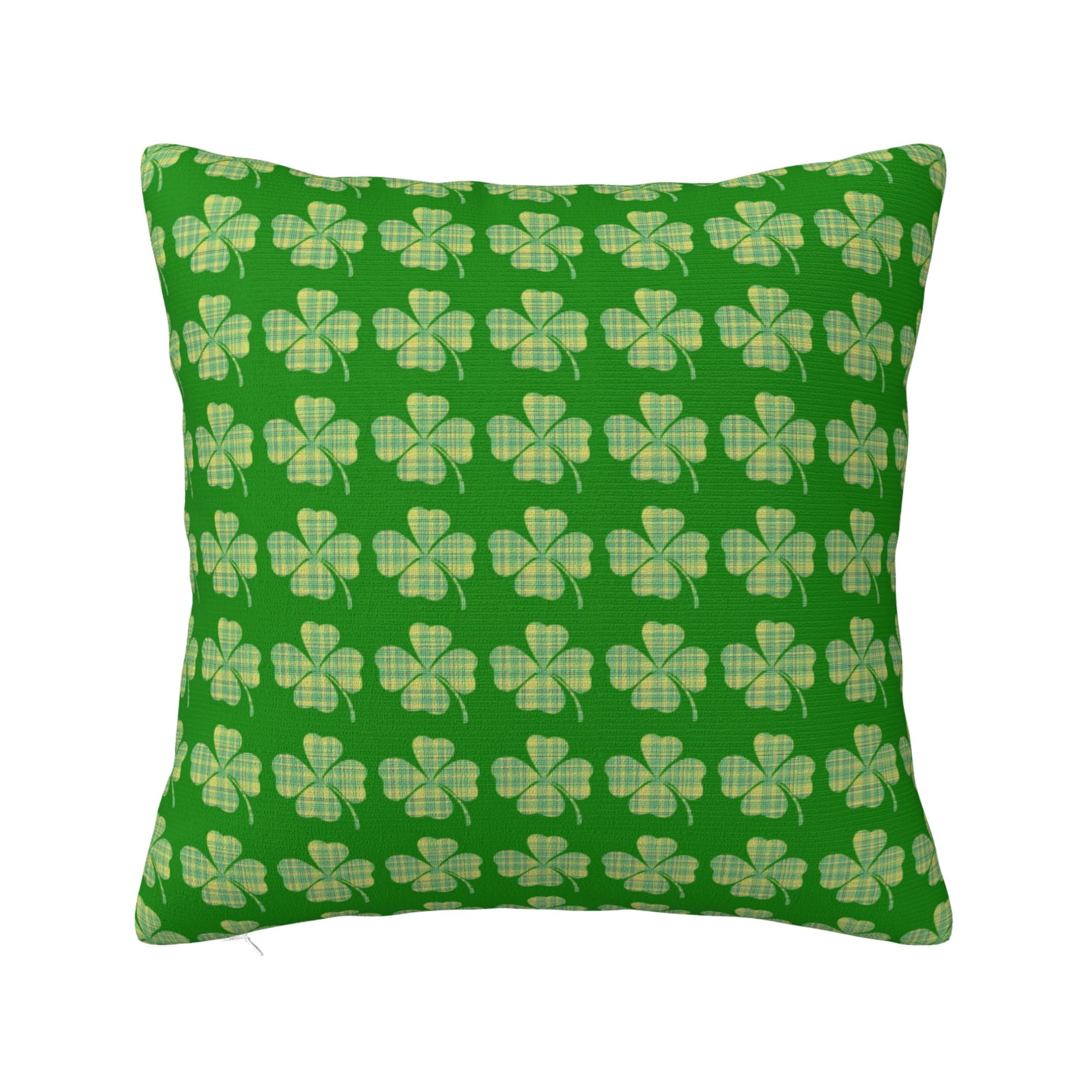 ZICANCN Plaid Green Shamrocks Decorative Throw Pillow Covers, Bed Couch