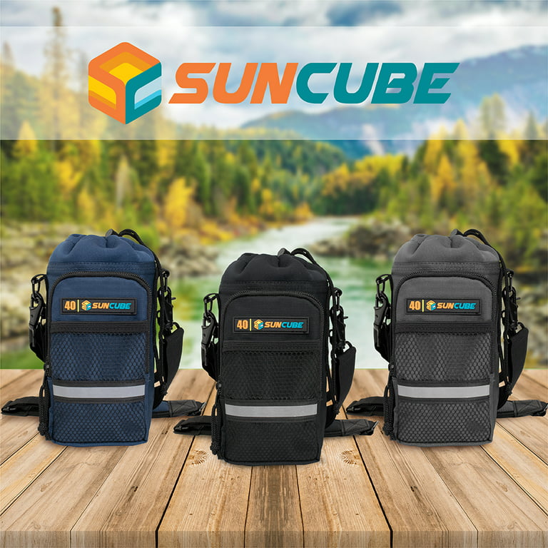 SUN CUBE Water Bottle Holder with Strap, Insulated Water Bottle Bag Carrier  for Walking, Crossbody Bottle Carrying Sling Purse Neoprene Sleeve Pouch