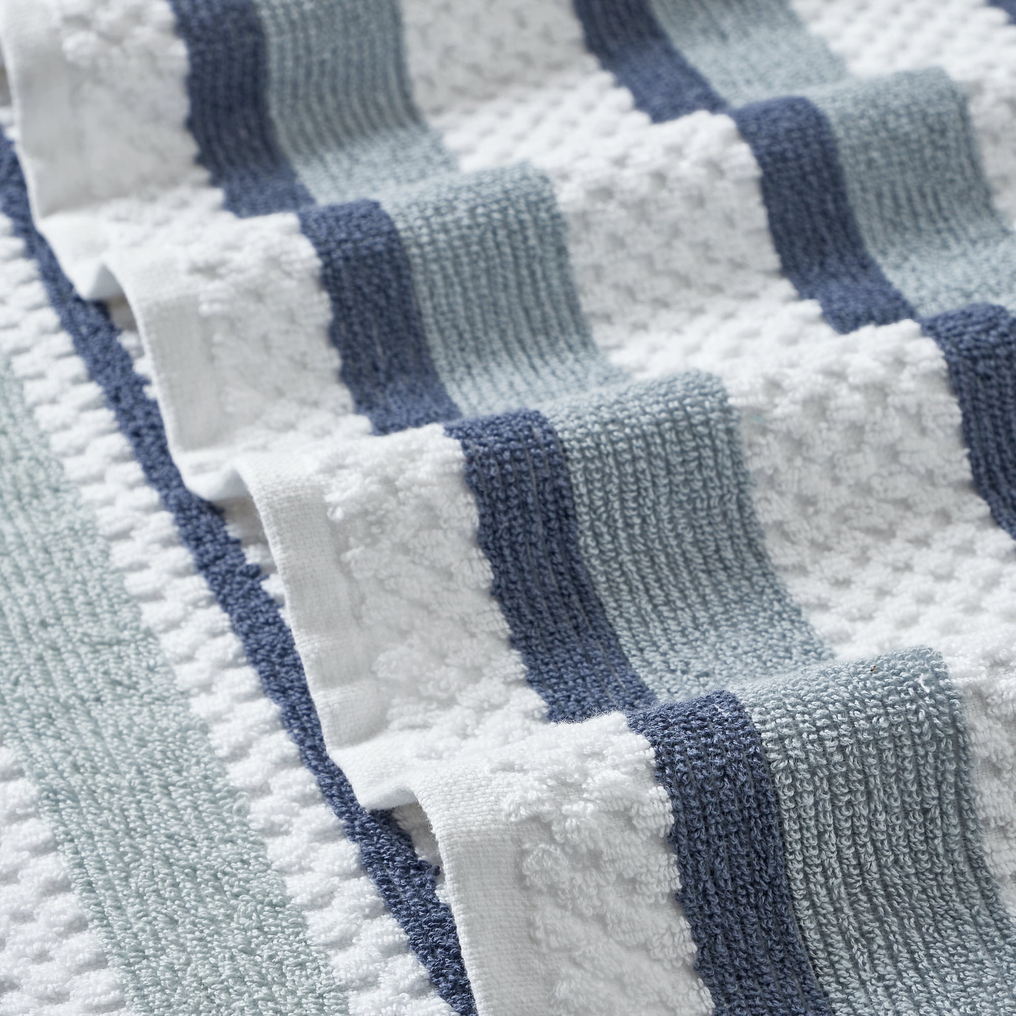 Modern Threads Pax Jacquard 6-Piece Adult Cotton Bath Towel Set, Denim