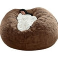 thumbnail image 4 of Velvet Round Saucer Chair Cover High Stretch Papasan Chair Cushion Cover Removable Furniture Protector for Living Room Washable Brown, 4 of 6