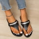 thumbnail image 5 of Sandalias de playa con punta abierta para vacaciones informales con tacón plano y estampado para mujer Wmkox8yii  ytu8049, 5 of 9