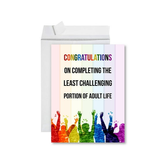 Koyal Wholesale Funny Congratulations Jumbo Card With Envelope, Adult Life, High School College Graduation Greeting