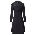 thumbnail image 2 of Gabardina para Mujer Manga Larga Cálida Botones Delgados Abrigo Largo A Prueba De Viento Otoño Invierno Chaqueta Parka con Cuello De Solapa (XL), 2 of 4