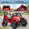 thumbnail image 6 of Joyracer 800W 24 Volt Ride on Toys, 4WD/2WD 3 Speeds Oversized Power Car Wheels, 2-Seater Ride on Truck with Remote Control, Electric Car Gift for Kids with Music, Bluetooth, Horn, Light, Red, 6 of 13