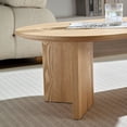 thumbnail image 4 of Kevinplus Oval Coffee Tables  with Sturdy Pedestal for Living Room, Small  Apartment, Oak, 39.37 Inch, 4 of 12