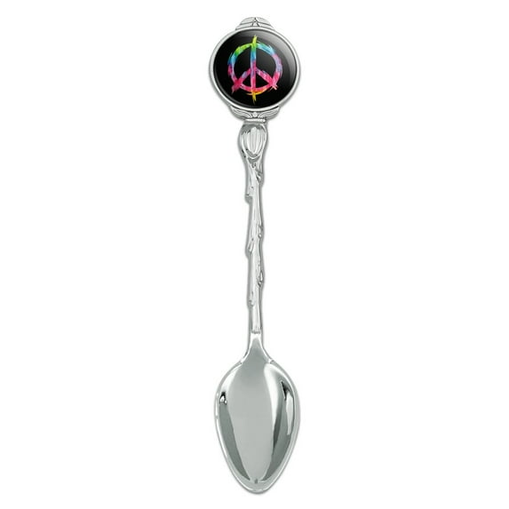 Tie Dye Peace Sign Novelty Collectible Demitasse Tea Coffee Spoon