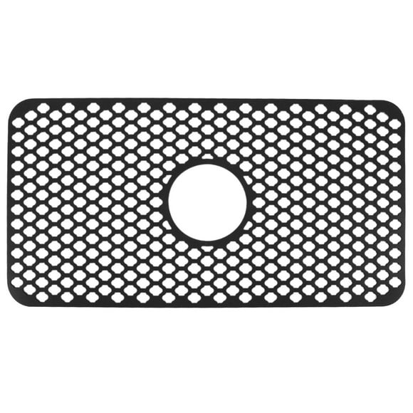 XYCCA Hollow Insulated Kitchen Sink Mat Non Slip Multi Functional Large Size Silicone Sink Mat Protector Black-082101