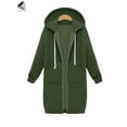 thumbnail image 3 of PULLIMORE Womens Casual Zip up Hoodies Plus Size Long Hooded Sweatshirts Jackets with Pockets (5XL, Green), 3 of 8