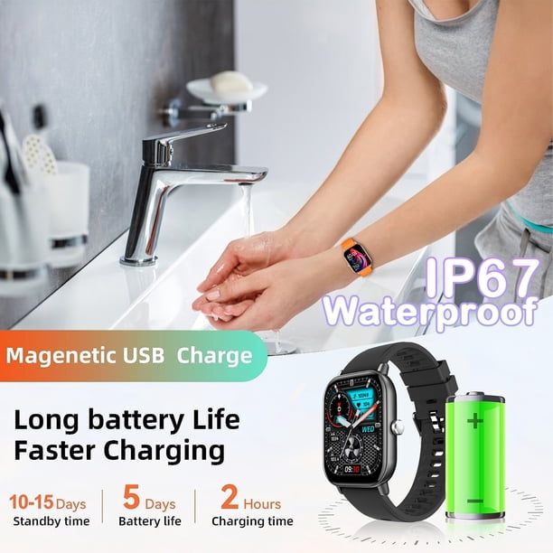 Blood Smartwatch de 2 Pulgadas de Pantalla Tódica Tálil Monitoreo Del Sueño IP67 Resistente Al Agua Bt5.3 Llamada Incorporada En Mini Juegos LARCA DE BATERÍA DE LARGA