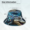 thumbnail image 2 of Kll Starry Sky Colorful Crocodile Bucket Hat for Women Men Packable Travel Beach Sun Hat Outdoor Rave Accessories Reflective Fisherman Cap, 2 of 6