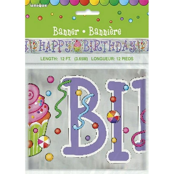 Happy Birthday 'Candy Party' Foil Banner (12ft)