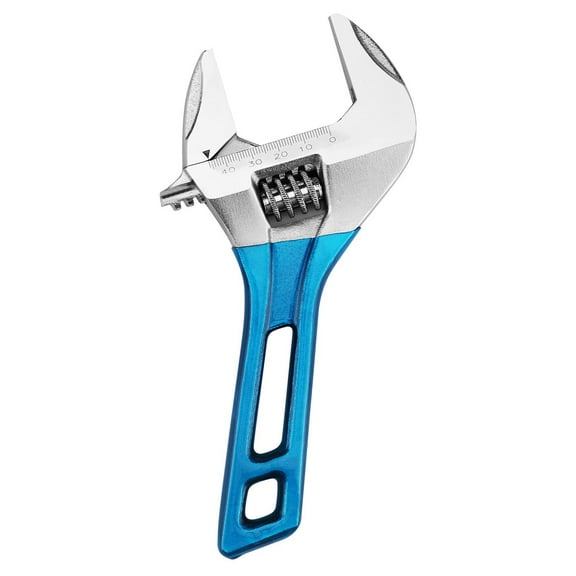 8 Inch Stubby Adjustable Wrench with 44 mm Wide Jaw Opening for Plumbing Automotive and Industry Tight Spaces Work