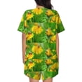 thumbnail image 6 of Fuzoiu Bees Pollinates A Yellow Dandelion Print Women's Short-Sleeved Pajama Set,Lounge Sleepwear Set,Womens Pajama Sets 2 Piece,Button-Up Top and Shorts with Pockets-Large, 6 of 7