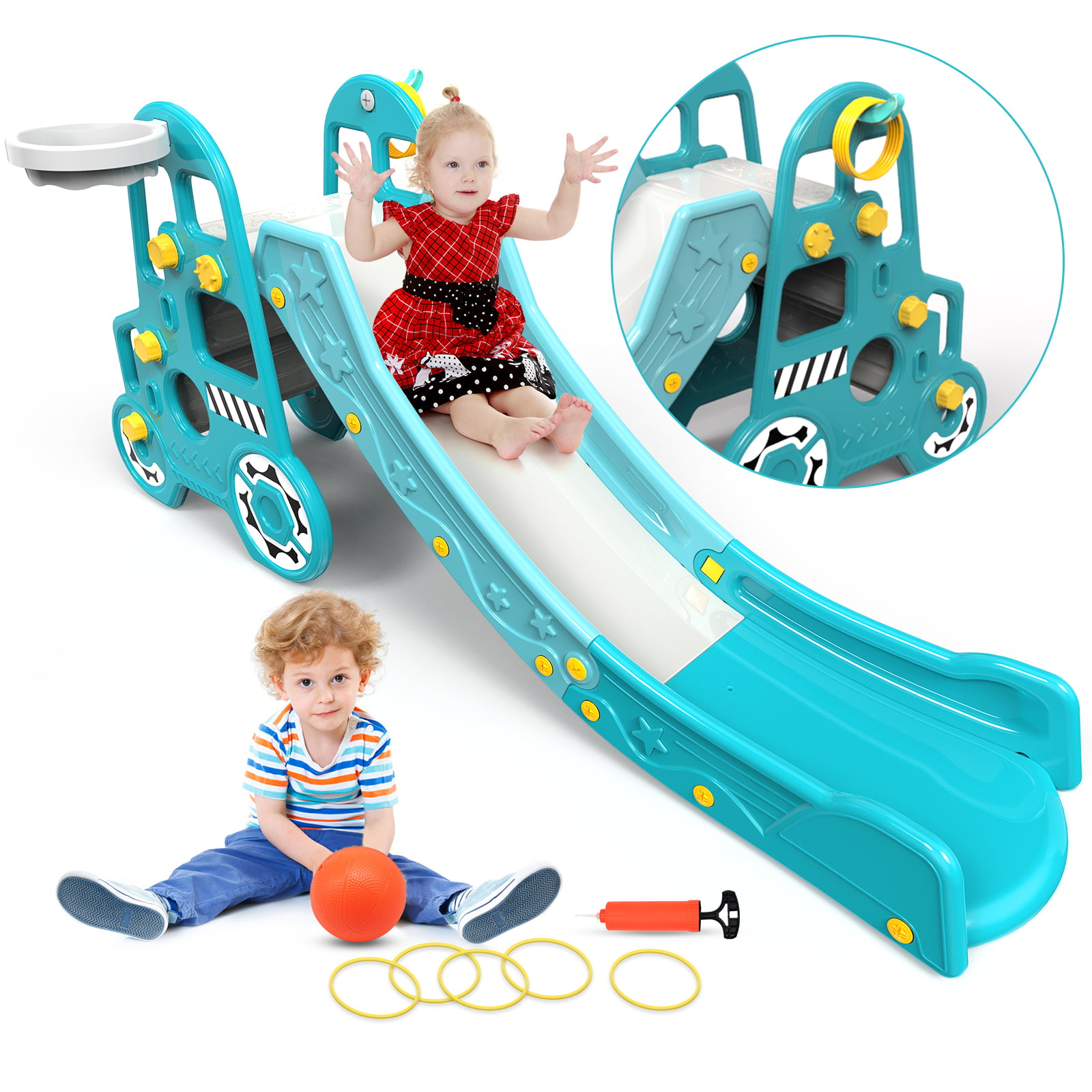 Kids Toddler Slide Activity Play Climber With Musical Dashboard Indoor Outdoor 