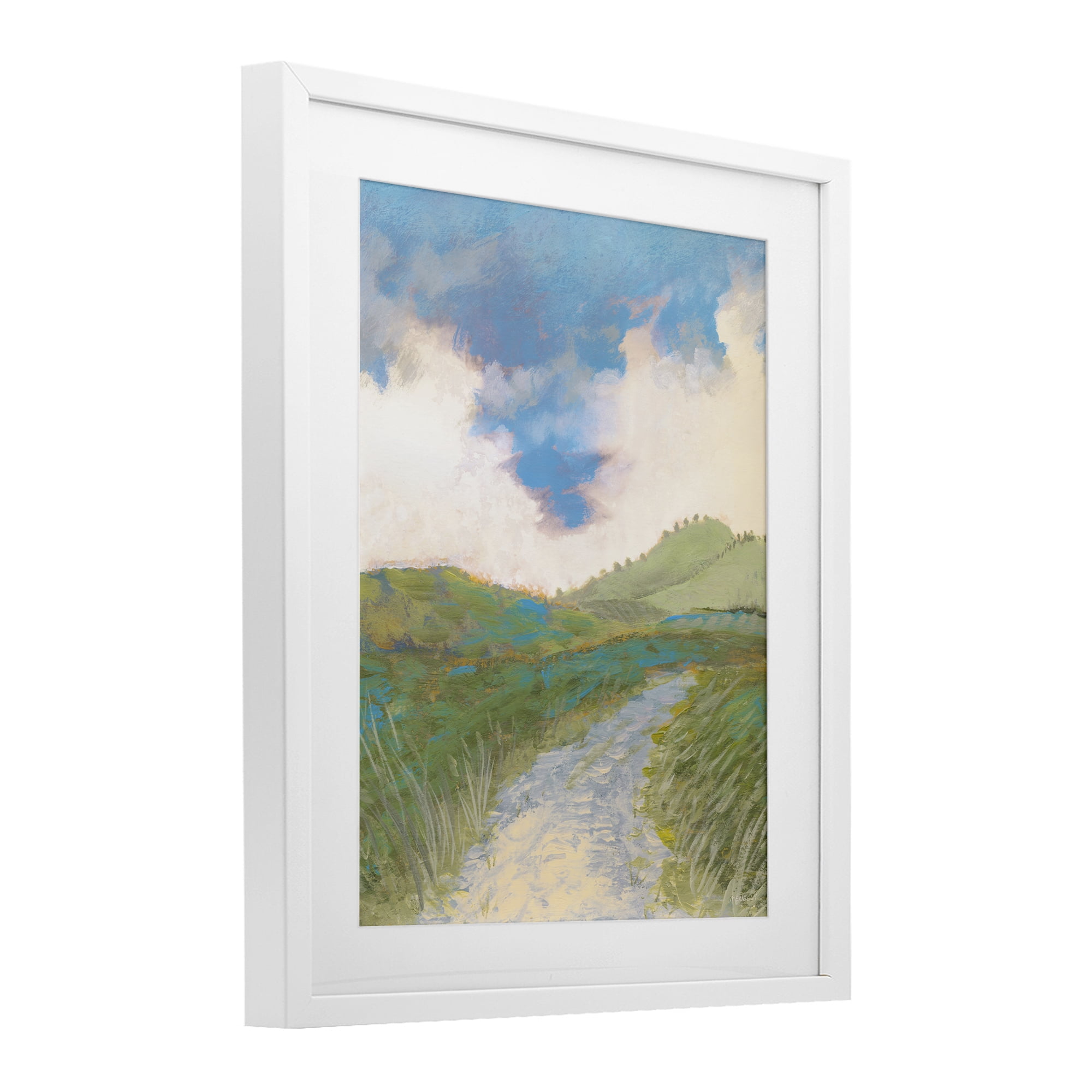 Stupell Industries Windy Path Impression White Framed Print Under Glass, design by Dan Meneely