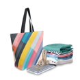 thumbnail image 2 of FORMRS Womens Canvas Tote Bag with Zipper Inner Pocket Shoulder Handbag, Color Striped, 2 of 7