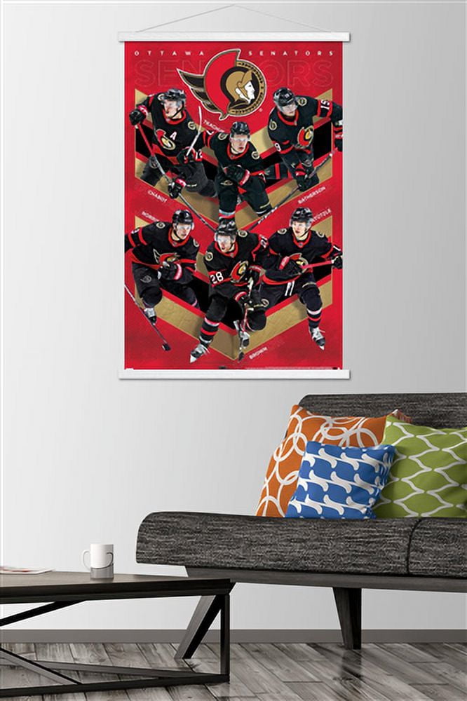 NHL Ottawa Senators - Team 21 Wall Poster with Wooden Magnetic Frame, 22.375" x 34"