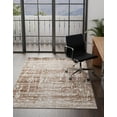 thumbnail image 3 of Unique Loom Hermitage Collection Area Rug - Armor (5' 3" x 8' Rectangle Chocolate Brown/Black), 3 of 11