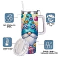 thumbnail image 4 of Colorful Christmas Gnome Tumbler with Lid and Straw, Insulated Holiday Gift Travel Cup, 4 of 9