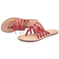 thumbnail image 2 of Women's Casual Flat Slide Sandals Criss Cross Strappy Open Toe Beach Thong Sandals., 2 of 6
