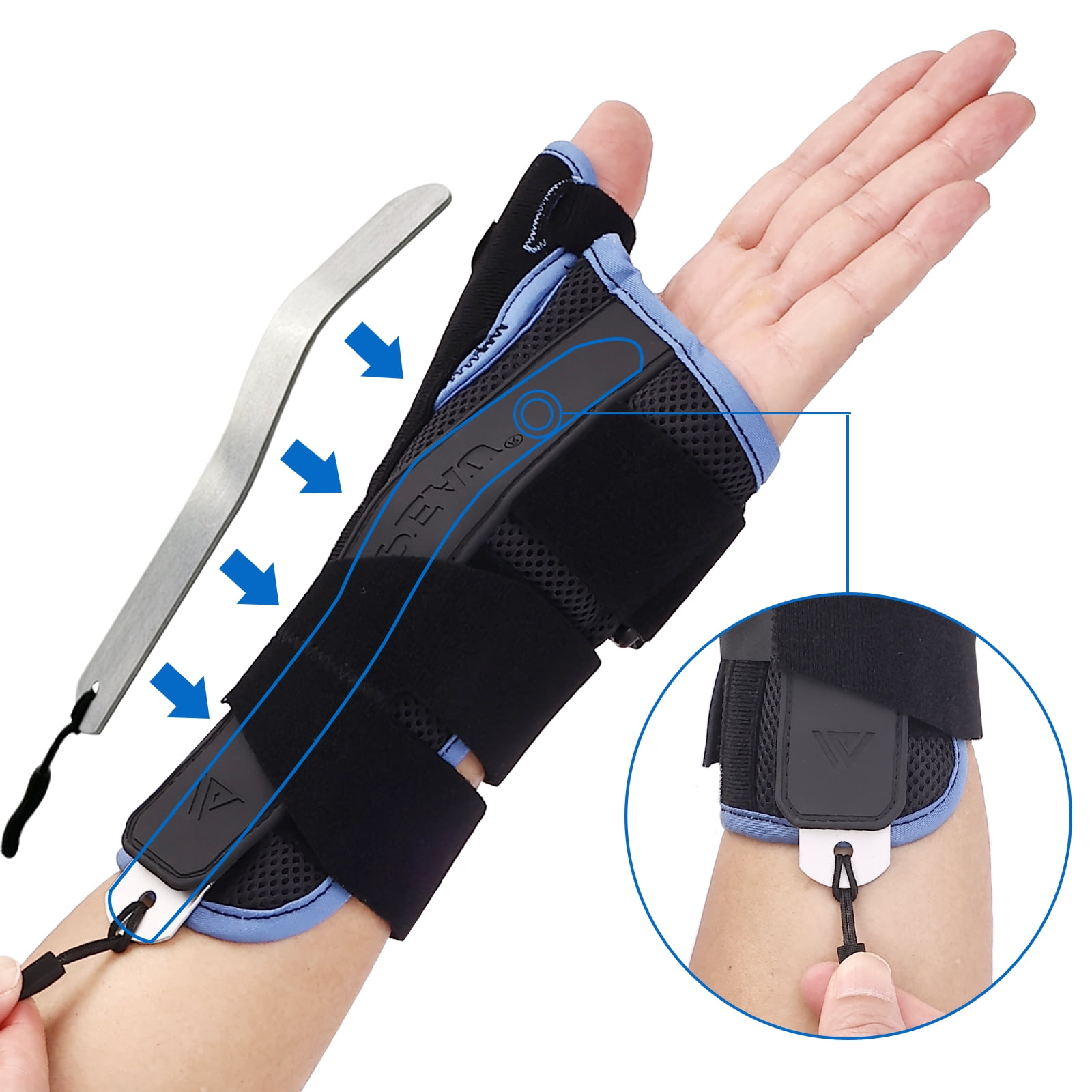 VELPEAU Wrist Brace with Thumb Spica Splint for De Quervains Tenosynovitis, Carpal Tunnel Pain