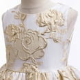 thumbnail image 5 of XEGLSBU Girls Dresses Size 6T Girls' Dress for Children off The Shoulder Party Gown Dress with Rose Embroidery Skirt for Ages 3 10 Beige Size 7-8 Years, 5 of 7