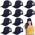 thumbnail image 1 of 10 PCS Sublimation Blank Trucker Hats, Comfortable Polyester Mesh Trucker Hats, Unisex Mesh Baseball Snapback Caps, Summer Mesh Caps for Men Women, 1 of 7