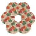 thumbnail image 2 of 6 Pcs Drink Coasters with Holder 3.94in Woven Coasters for Drinks Green and Red Maple Leaves Coaster Set for Protection Table, 2 of 7