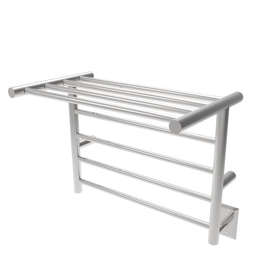 Amba Products 24.25" Stainless Steel Polished Shelf 8 Bar Towel Warmer