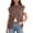 Coffee, variant on Womens Sleeveless Sweater Vest Mock Neck Side Slit Pullover Knit Tunic Top Asymmetrical Hem Loose Fit Casual Style Coffee L