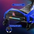 thumbnail image 5 of Historyli Powered Ride-Ons, 12V Ride On Drift Car,Electric Go-Kart with 7AH 45W Motor,Variable Speed Up to 5 Mph,Built-in Music,Colorful Tail Led Lights,USB,and Low-Power Alarm,Max Load 110 Lbs,Blue, 5 of 6