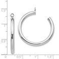 thumbnail image 3 of 14K White Gold Earring C-Hoop Women'S 30 mm 3 Polished Tube Hoop Jackets, 3 of 3
