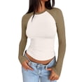 thumbnail image 2 of yunLCZ Women Shirts Women's Autumn And Winter Long Sleeved Yoga Wear Quick Drying Sports Running Color Matching Fitness Wear Top, 2 of 4