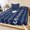 Navy Blue, variant on Twin XL Size Fitted Sheet Set - Modern Simple 2 Piece Bedding Sets 16" Deep Pocket Fitted Sheet with 1 Pillowcases, Country Leaf Floral Stripes Lines Pink Brushed Microfiber Hotel Luxury Bed Sheets