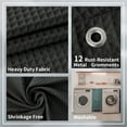 thumbnail image 3 of Barossa Design Cotton Blend Waffle Shower Curtain Fabric, Hotel Grade, Water Repellent- Black, 72" x 72", 3 of 7