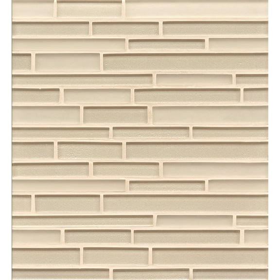 Bedrosians Manhattan Linear Glass Mosaic 12" x 13", Cashmere (10-Pack, 10.83 SF)