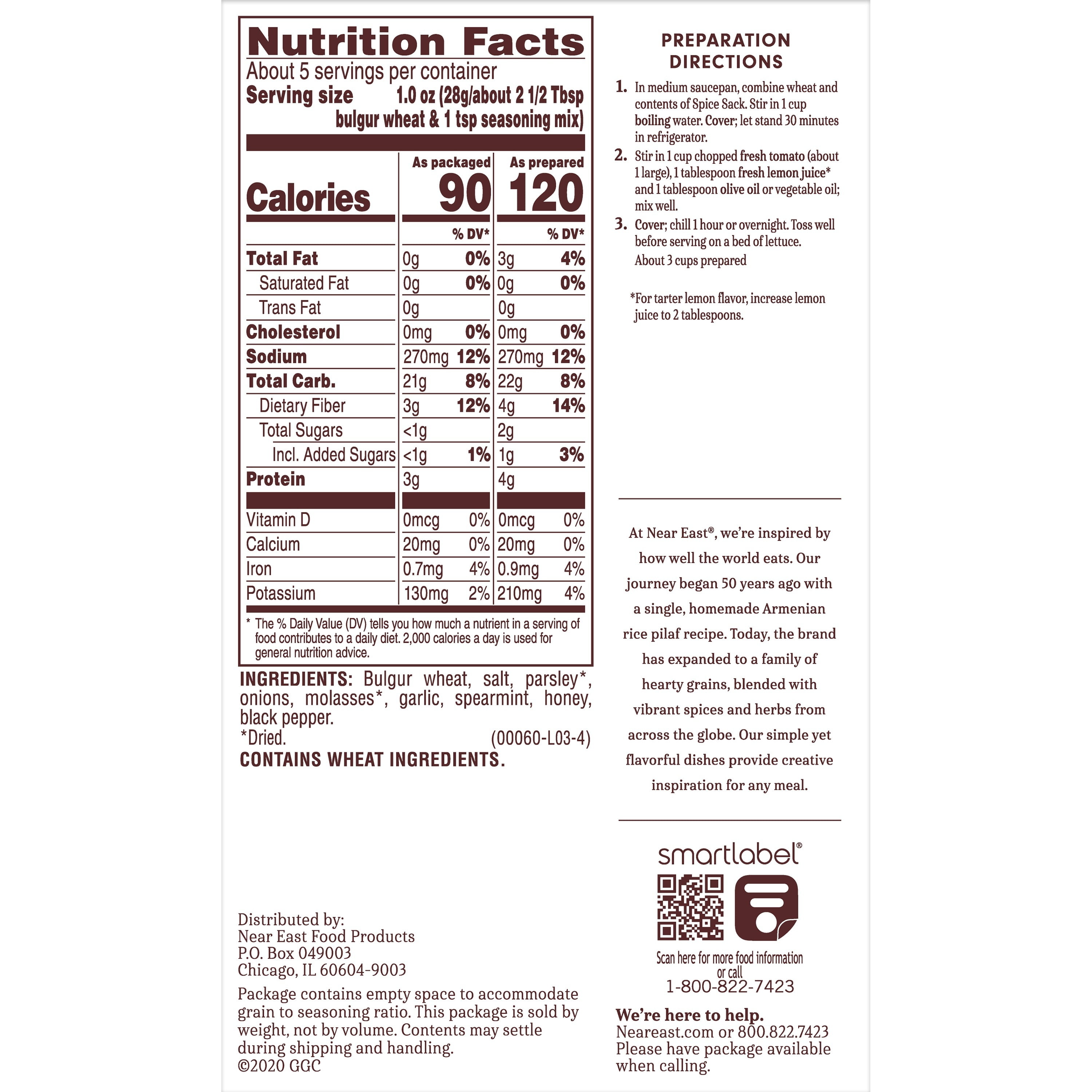 Near East® Tabouleh Whole Grain Salad Mix 5.2 oz. Box