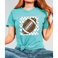 thumbnail image 4 of Football Polka Dot Shirt Women Teen Girls Game Day Football Tee, Seafoam Shirt, S, 4 of 8