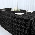 thumbnail image 4 of BalsaCircle Satin 90" x 132" Raised Rectangle Tablecloth Rosette Floral Dinner Kitchen Black, 4 of 8