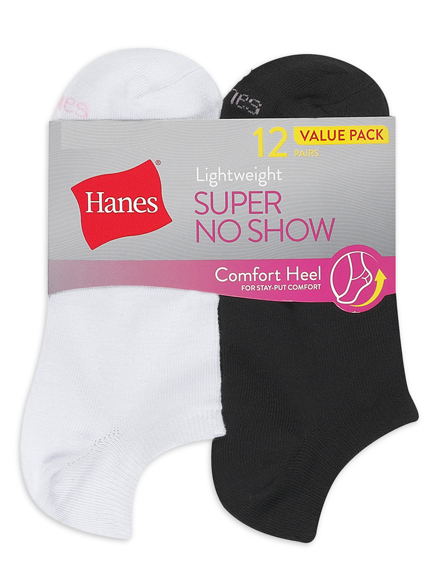 Hanes Women's Lightweight No Show Socks, 12-Pack, Sizes 8-12