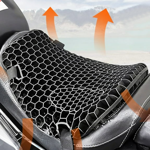 LULULION Quality Honeycomb Motorcycle Seat Protector Black for Comfort and Pressure Relief
