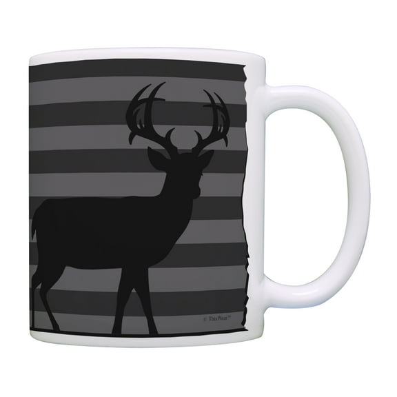 ThisWear Hunting Mug American Flag with Buck Deer Hunting Mugs for Men Bow Hunting Gifts for Women Hunting Gift Ideas Hunting Coffee Cup Hunter Mug 11 ounce Coffee Mug