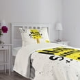 thumbnail image 3 of Ambesonne Ice Cream Quilted Bedspread Set 2 Pcs, Lemon Flavor, Twin Size, Yellow Black White, 3 of 5