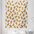 thumbnail image 1 of Gingerbread Man Tapestry, Traditional Christmas Cookie Pattern Tile, Fabric Wall Hanging Decor for Bedroom Living Room Dorm, 5 Sizes, Pale Caramel Pale Blue, by Ambesonne, 1 of 1